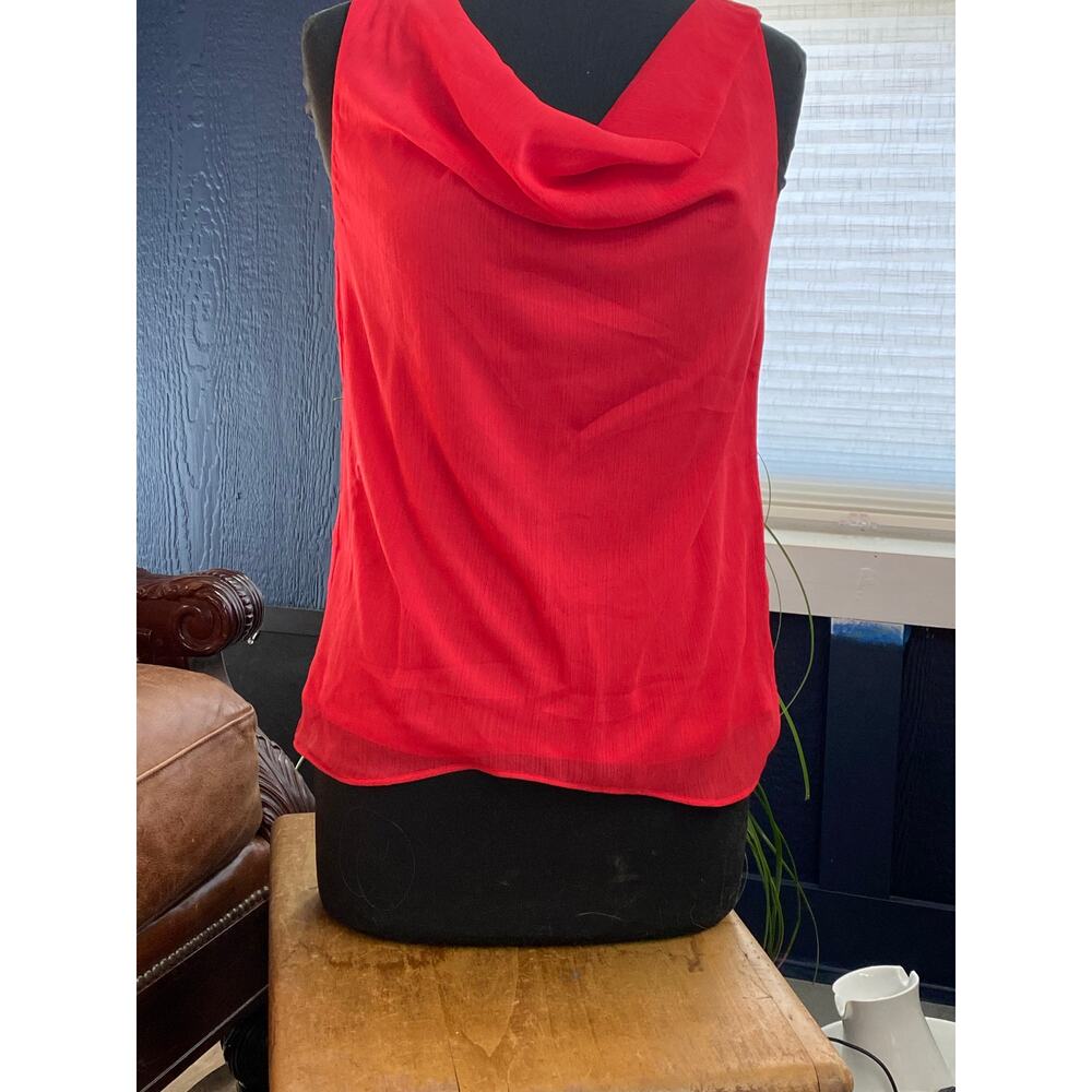 Ann Taylor S Hot Pink Drape Neck Top PRISTINE CONDITION